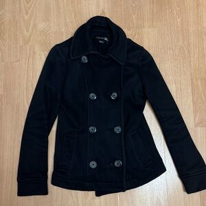 Forever 21 Double-Breasted Black Peacoat